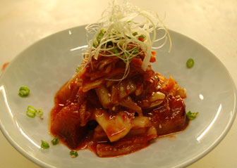 思い出の味 カツオと白菜の韓国風カルパッチョ
