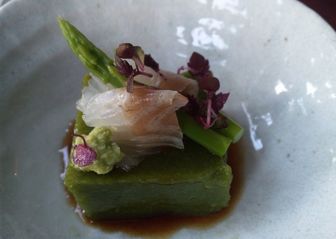 深山豆腐と福島鰈の昆布〆～山海の願い～