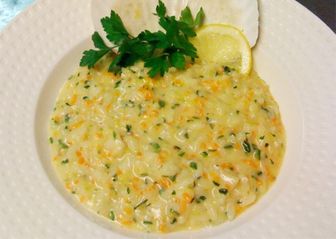 ホタテと野菜のレモン風味リゾット ～日本のふるさとに想いをよせて～