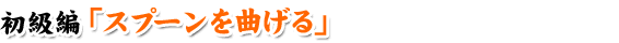 初級編「スプーンを曲げる」